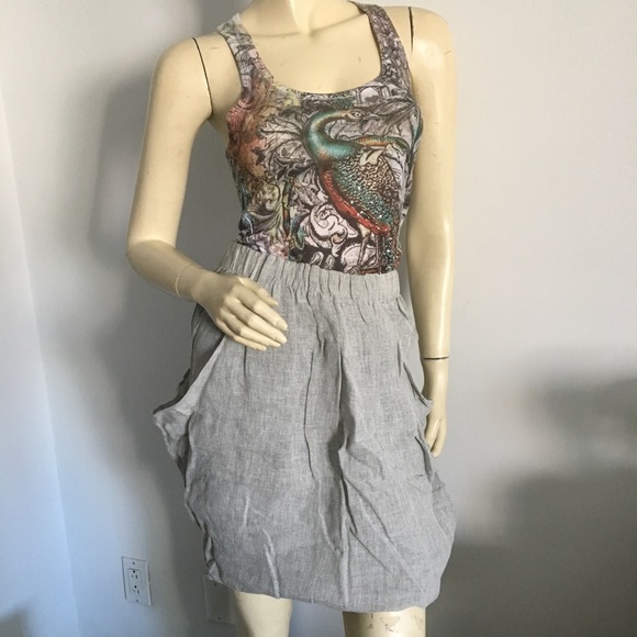 Vintage Zero Maria Cornejo gray linen bubble skirt size 4